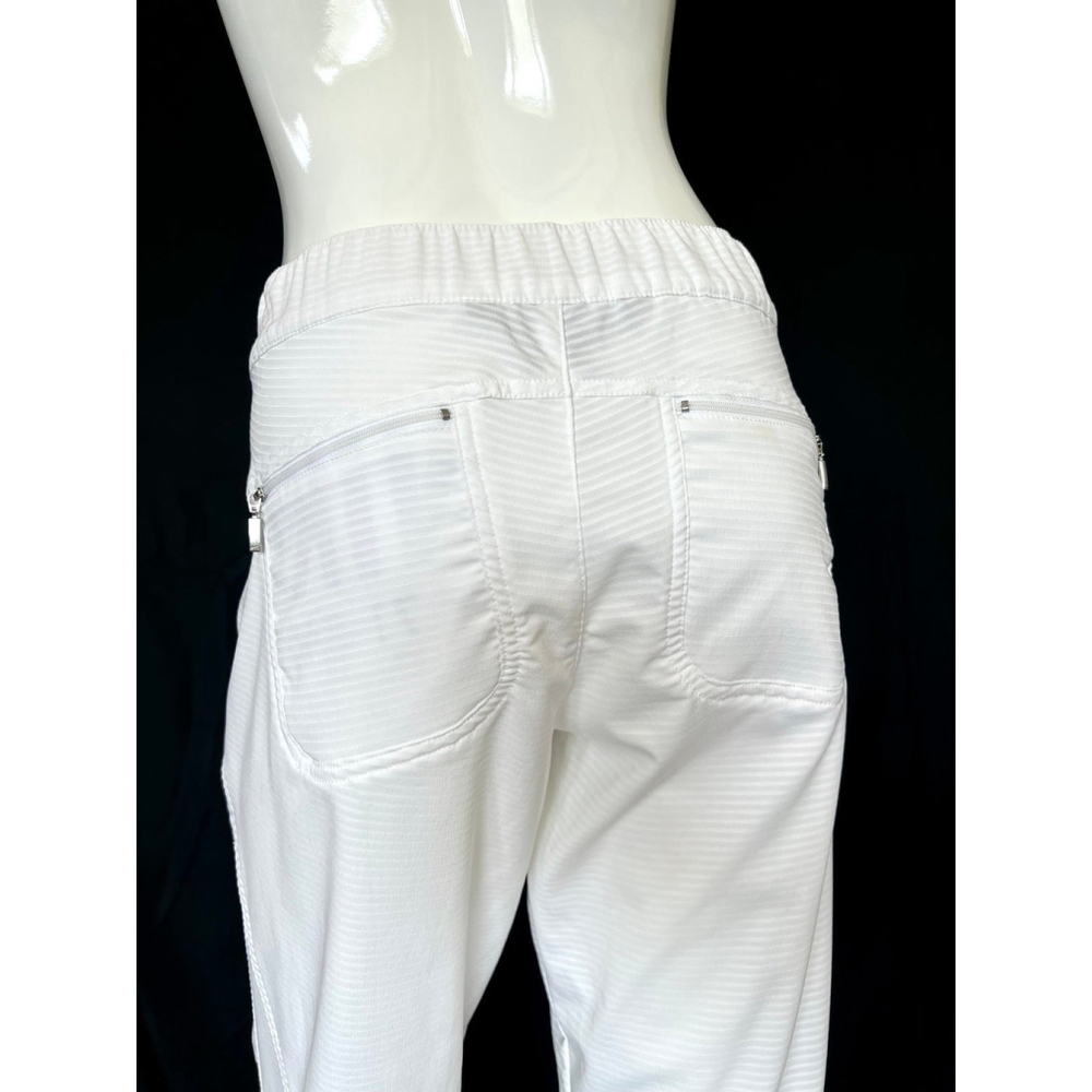 Nike Sphere Dry Y2K White Track Pants Women’s Medium Vintage Pinstripe Zip Ankle - Picture 6 of 12